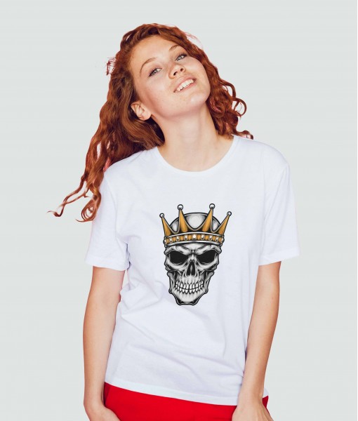 Дамска тениска с щампа Готика The King Skull - TShirtArtShop.com
